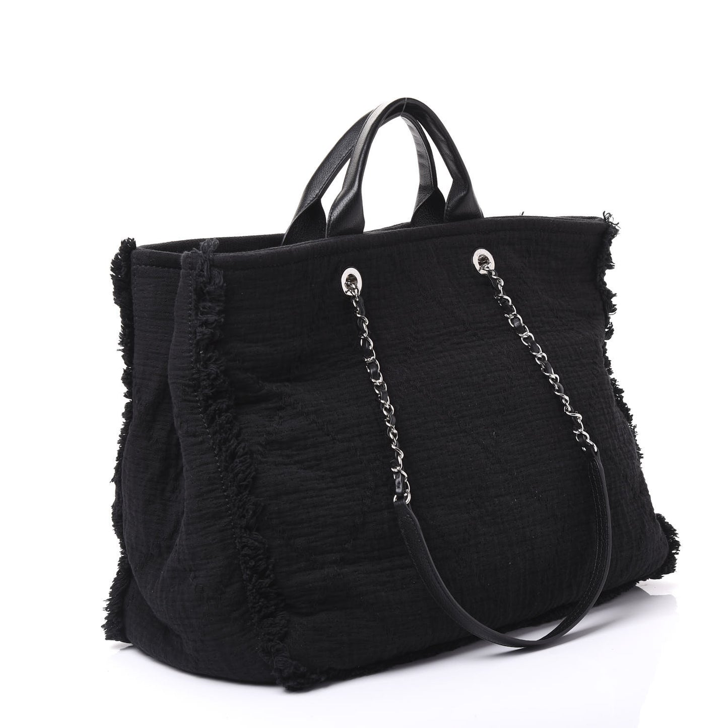 Canvas Extra Large Double Face Shopping Tote Black