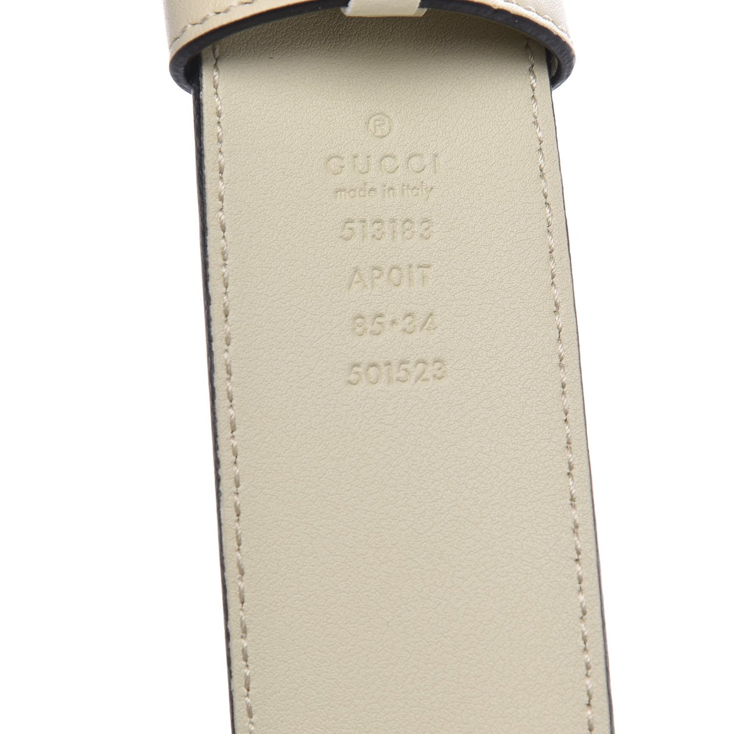 Calfskin Crystal Double G 40mm Belt 85 34 White Multicolor