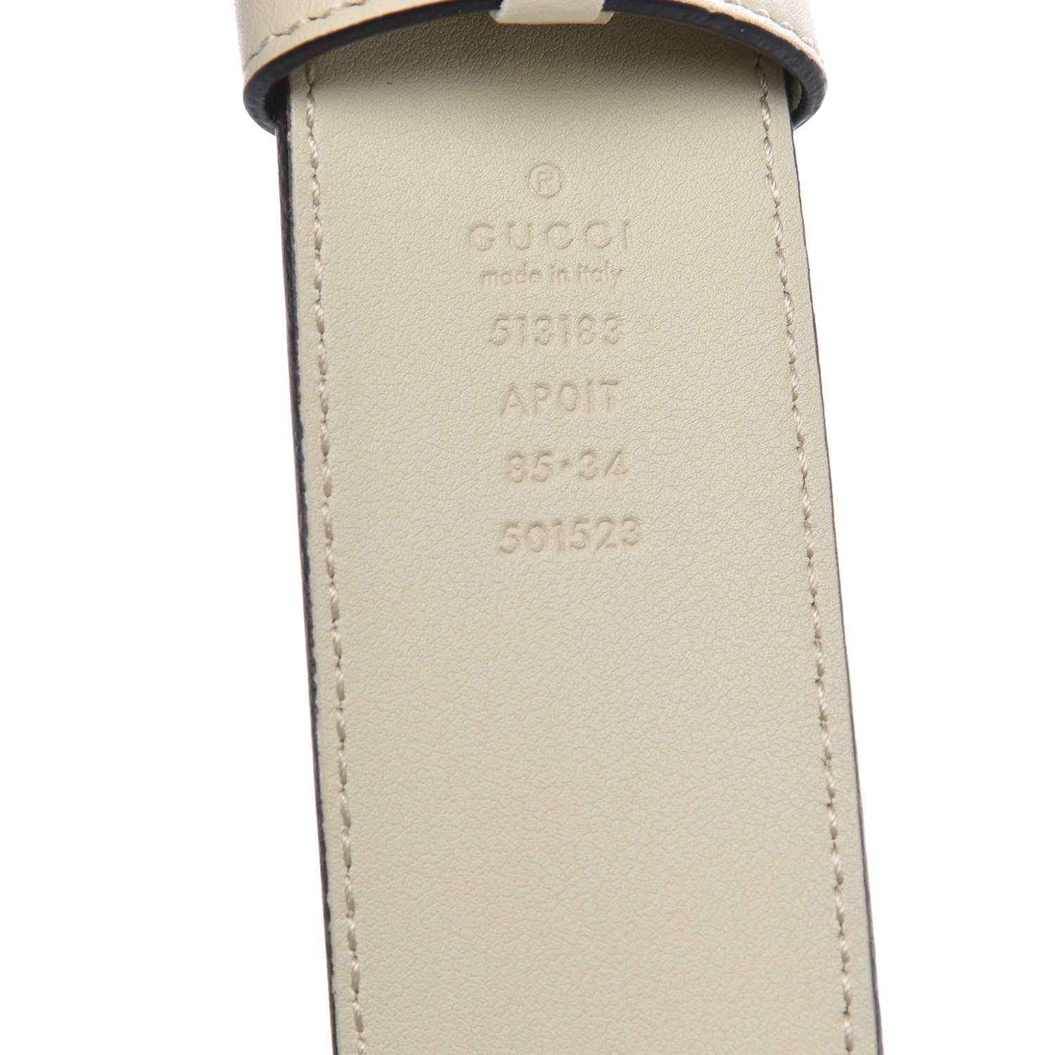 Gucci Calfskin Crystal Double G 40mm Belt 85 34 White Multicolor 3 of 5