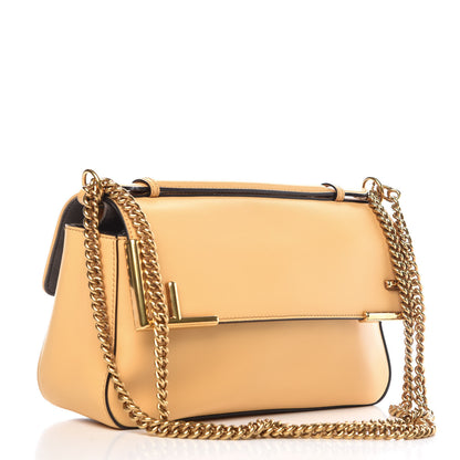 Fendi Vitello Grace Glazed Fabric FF 1974 Double F Shoulder Bag Alchemy Mogano Panna 3 of 11
