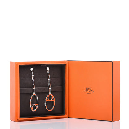 Hermes Sterling Silver Chaine D'Ancre Game Drop Earrings 5 of 5