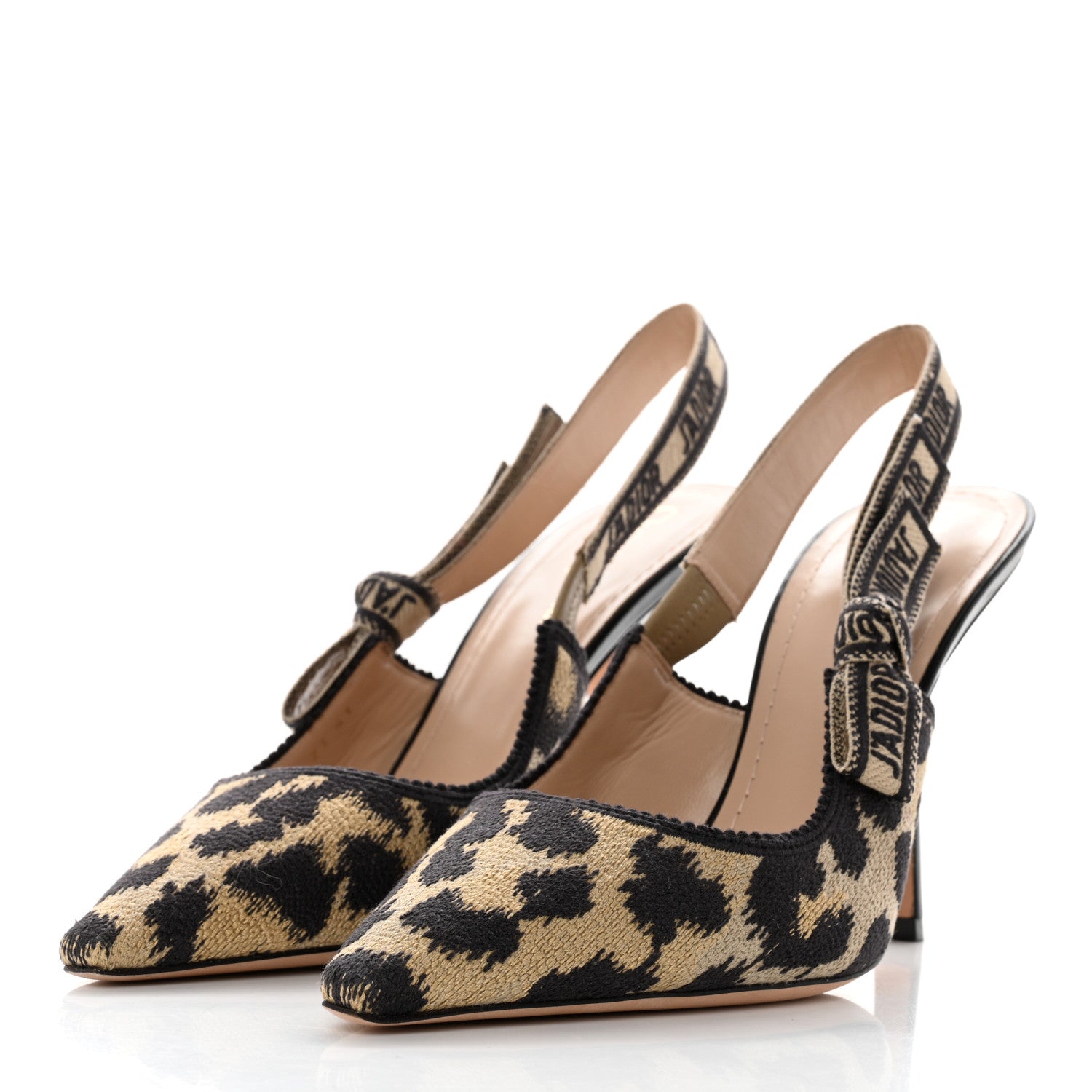 Christian Dior Mizza Cotton Ribbon Embroidered J'Adior Slingback 100mm Pumps 41 Natural 3 of 9