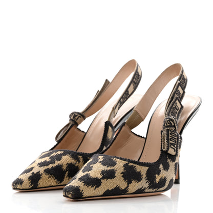 Christian Dior Mizza Cotton Ribbon Embroidered J'Adior Slingback 100mm Pumps 41 Natural 3 of 9