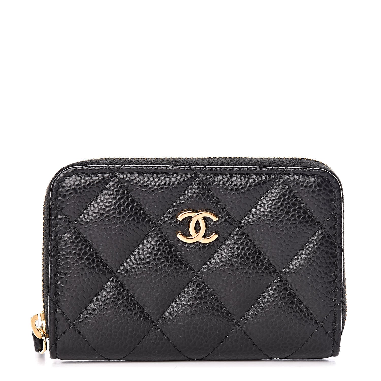 Chanel Caviar Quilted Zip Coin Purse Black 1 of 8