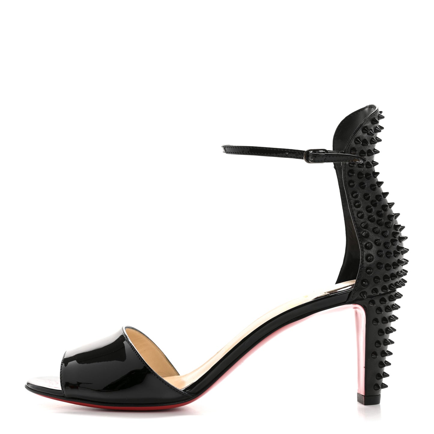Patent Nappa Trezanita 70 Ankle Strap Sandals 37.5 Black