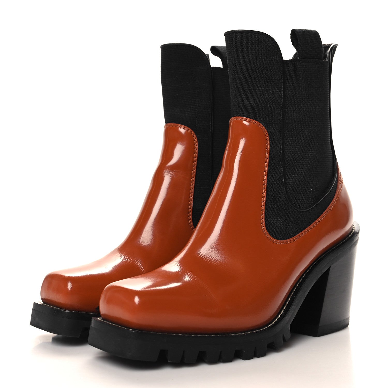 Louis Vuitton Patent Monogram Limitless Ankle Boots 38 Cognac 4 of 11