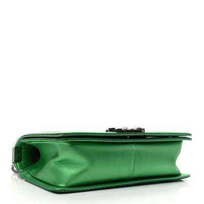 Chanel Metallic Patent Calfskin Quilted Medium Boy Flap Green 4 of 14