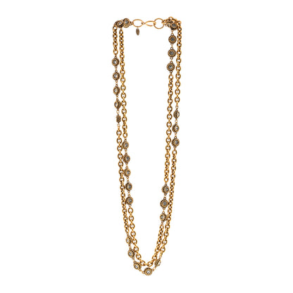 Chanel Crystal Chain Long Necklace Belt Gold 3 of 5