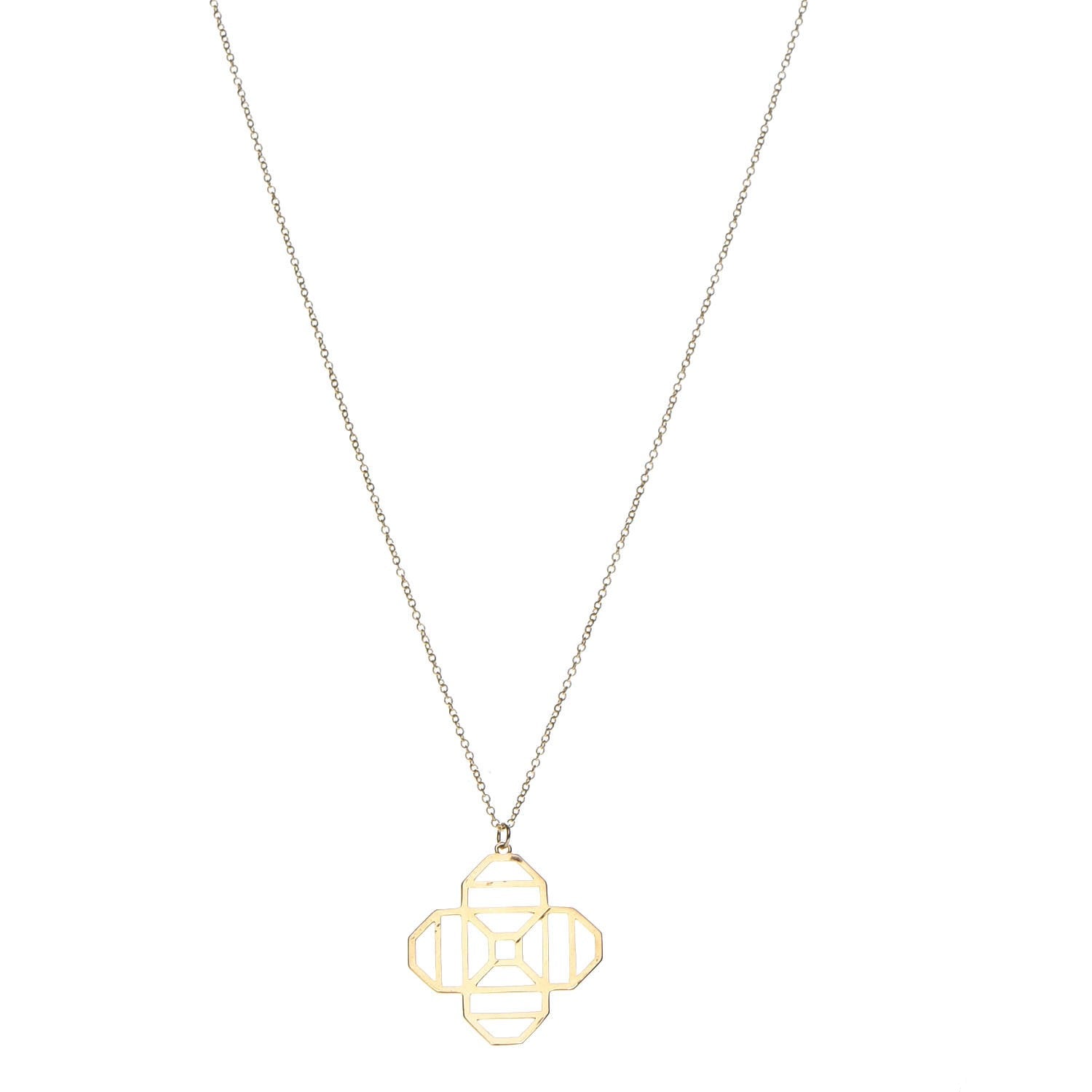 Tiffany 18K Yellow Gold Paloma Picasso Octagon Pendant Necklace 1 of 8