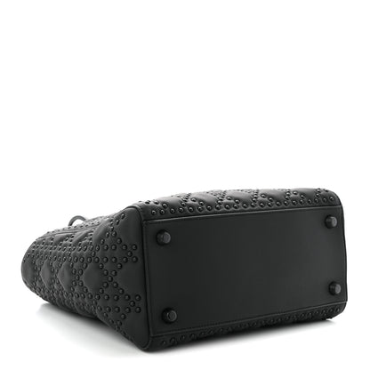Christian Dior UItra Matte Calfskin Cannage Studded Medium Supple Lady Dior Black 4 of 10