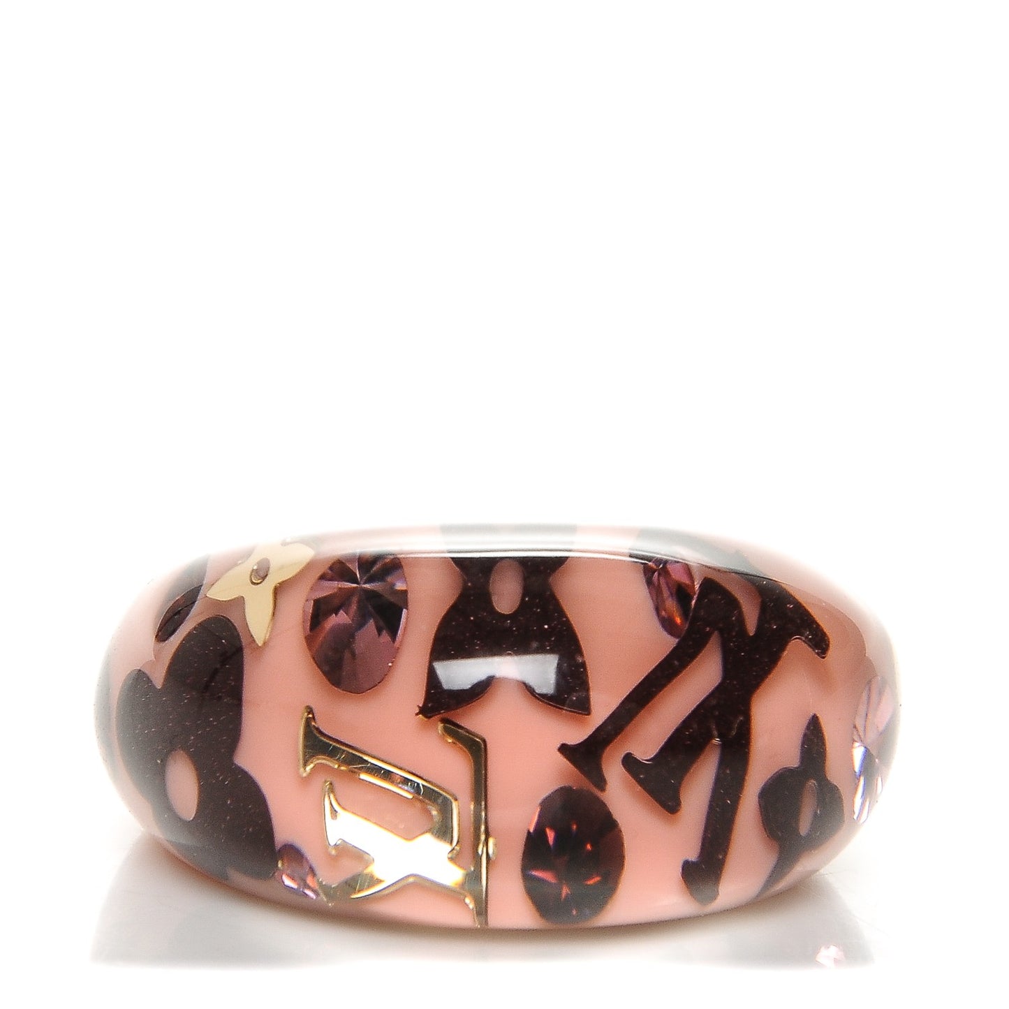 Resin Swarovski Inclusion Ring M Rose Poudre 7