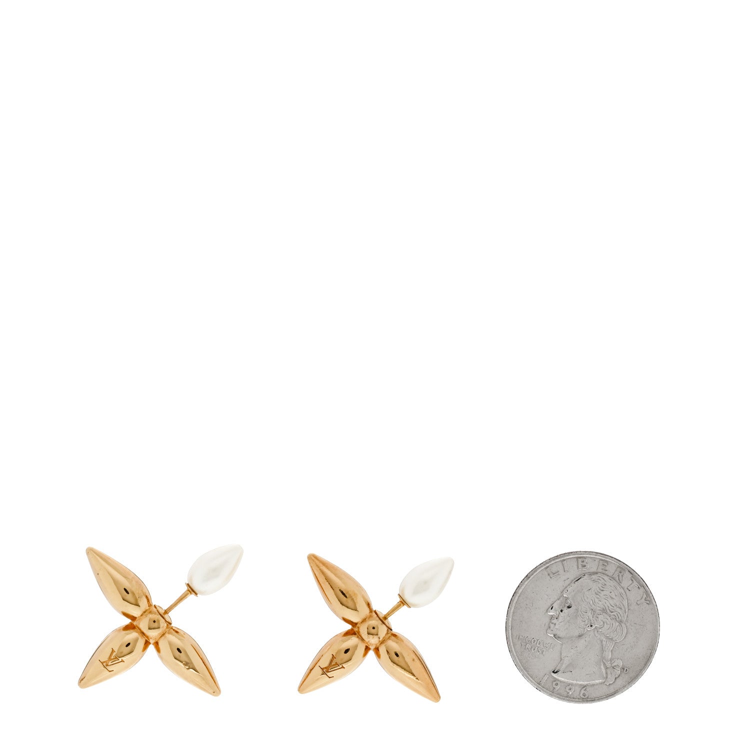 Louis Vuitton Pearl Louisette By Night Earrings Gold 2 of 4