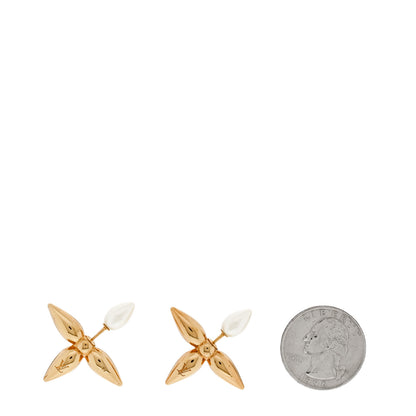 Louis Vuitton Pearl Louisette By Night Earrings Gold 2 of 4