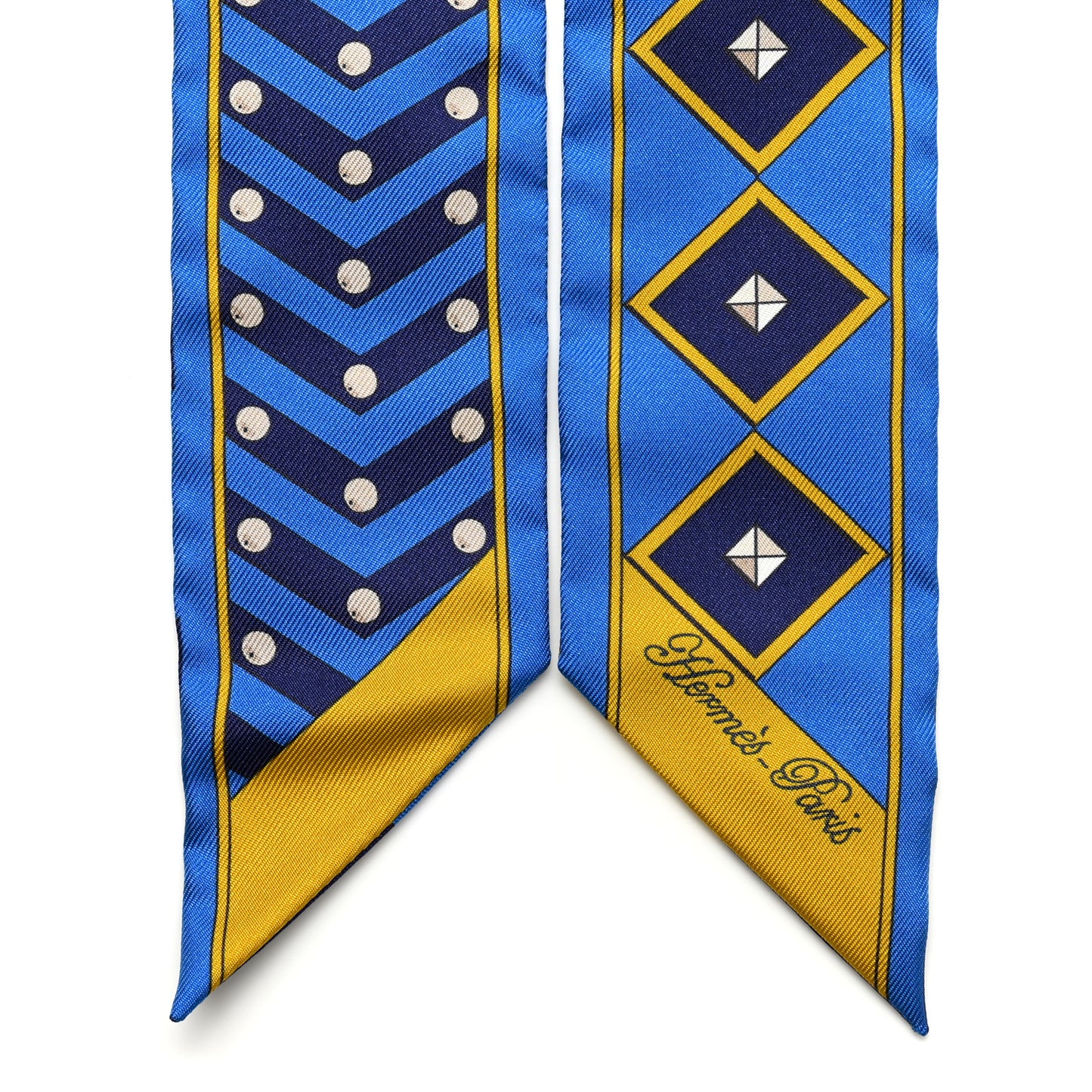 Silk Colliers Et Chiens Twilly Bleu Royal Gold Marine