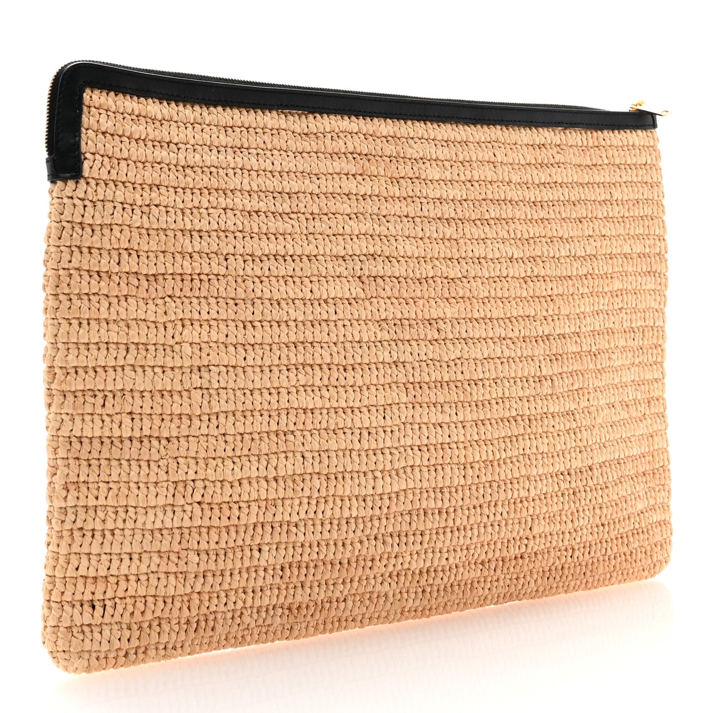 Raffia Sequin Large Pouch Black