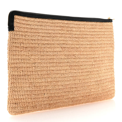 Celine Raffia Sequin Large Pouch Black 3 of 7
