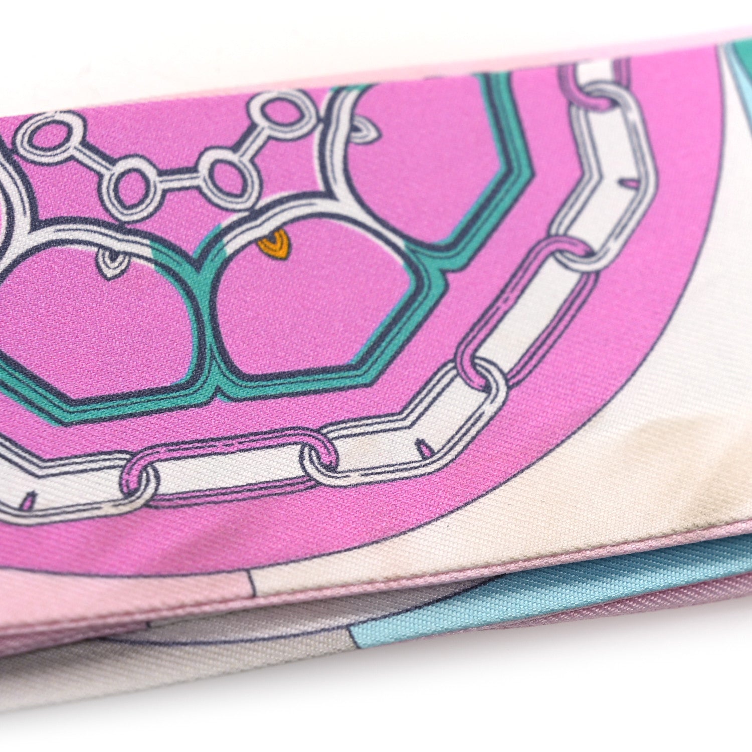 Hermes Silk L'Effet Kaleidoscope Twilly Rose Turquoise Multicolor 5 of 5