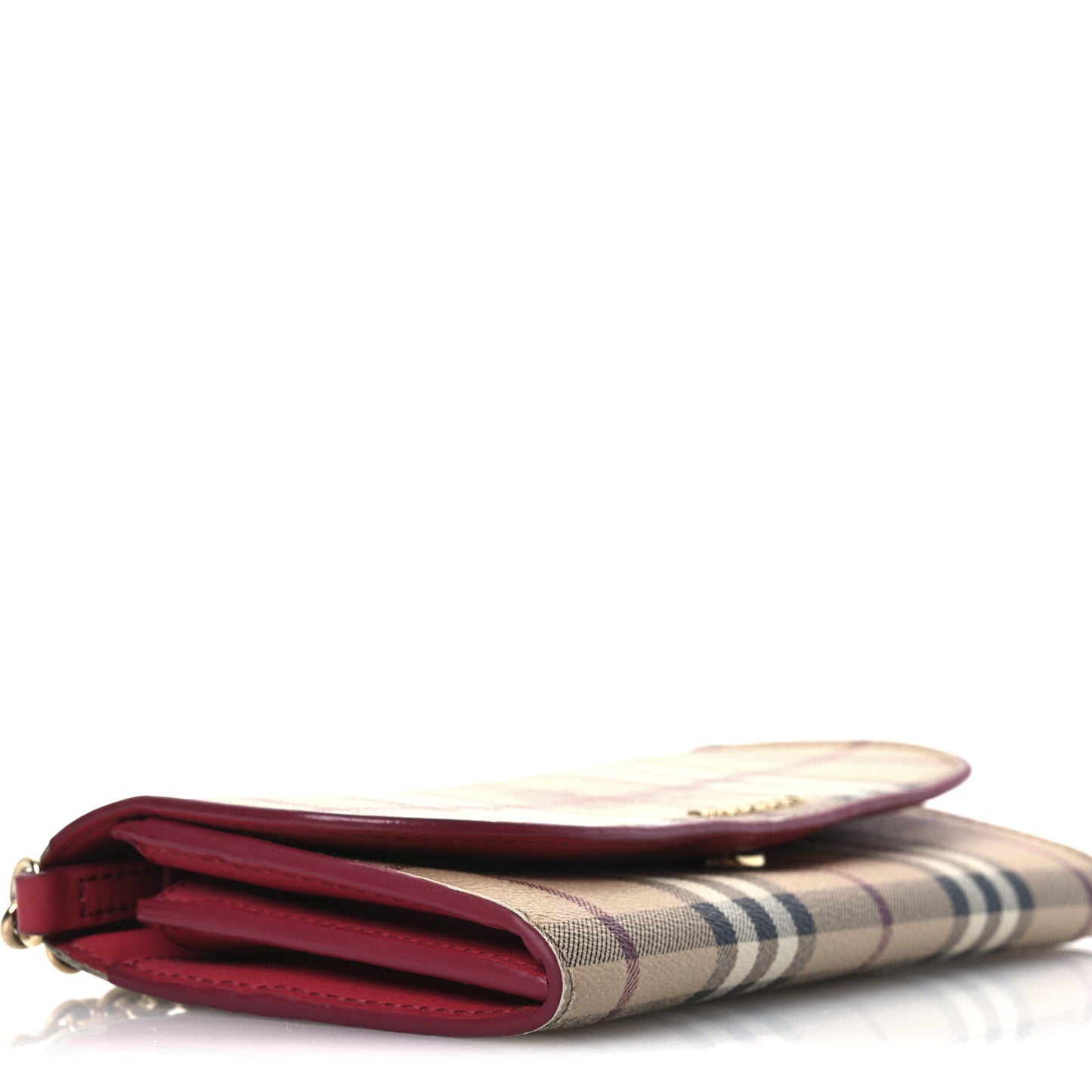 Haymarket Check Henley Wallet On Chain Coral Red