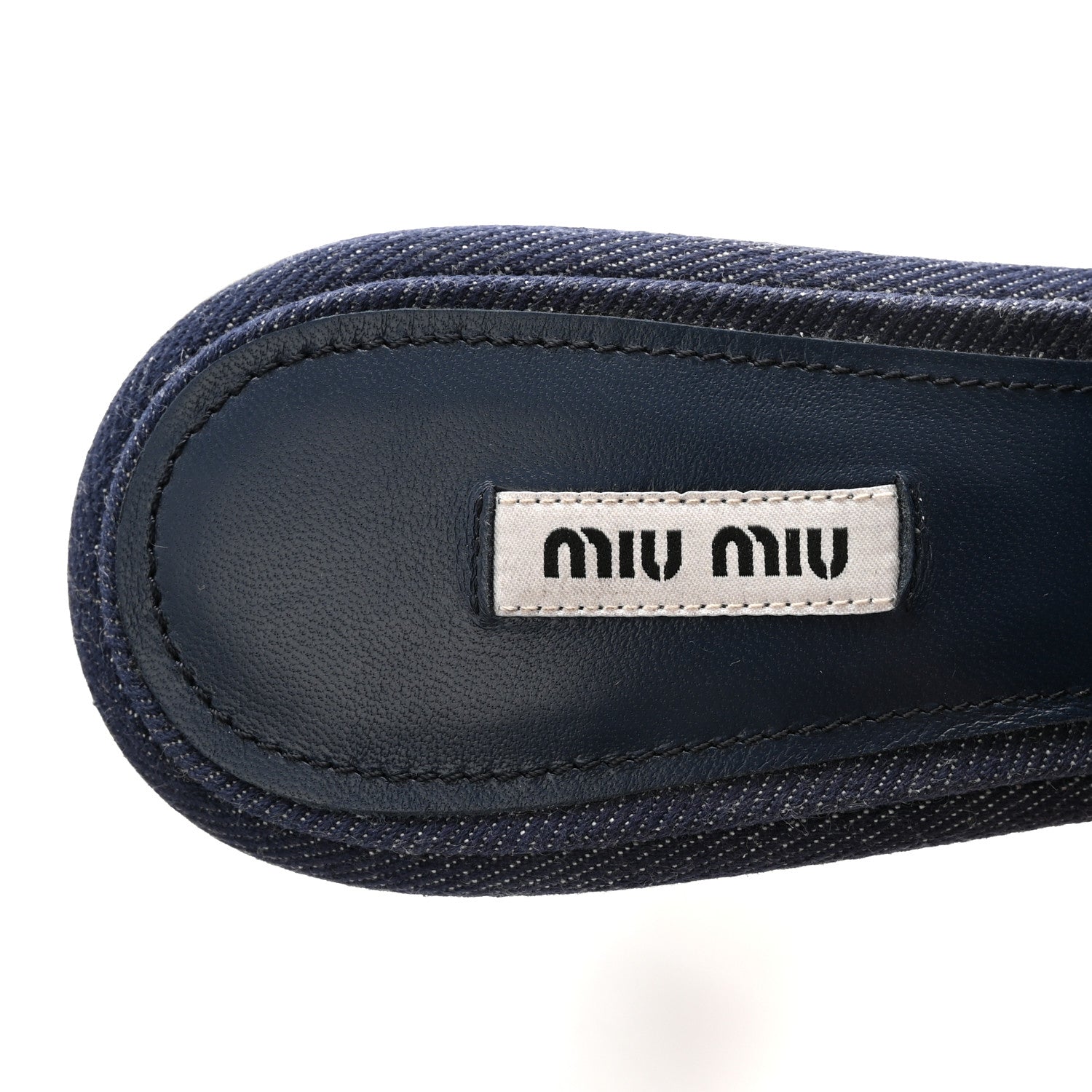 Miu Miu Denim Logo Sandals 39.5 Bleu 1887228 – FASHIONPHILE