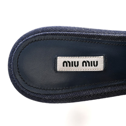 Miu Miu Denim Logo Sandals 39.5 Bleu 8 of 8