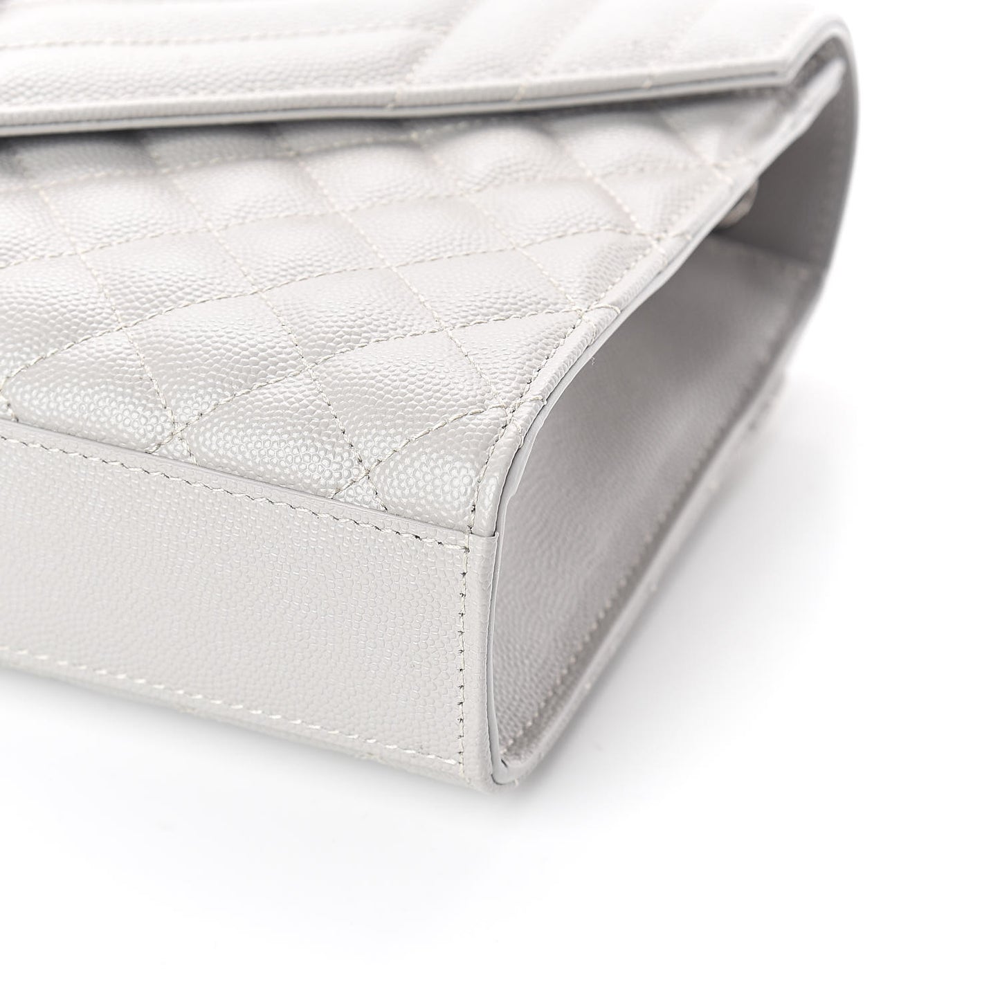 Grain De Poudre Textured Mixed Matelasse Medium Triquilt Monogram Satchel Granite