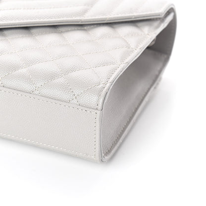 Saint Laurent Grain De Poudre Textured Mixed Matelasse Medium Triquilt Monogram Satchel Granite 9 of 9
