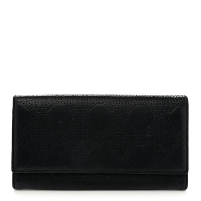 Christian Dior Calfskin Cannage Lady Dior Rendezvous Wallet Black 1 of 8