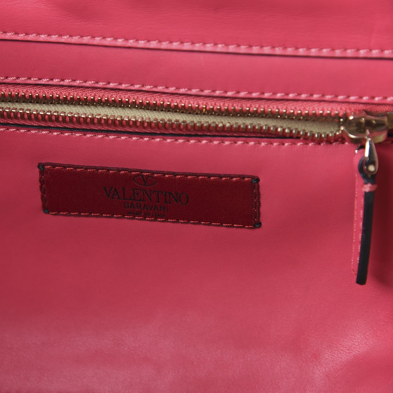 Valentino Garavani Vitello Small Rockstud Tote Deep Rose 8 of 9
