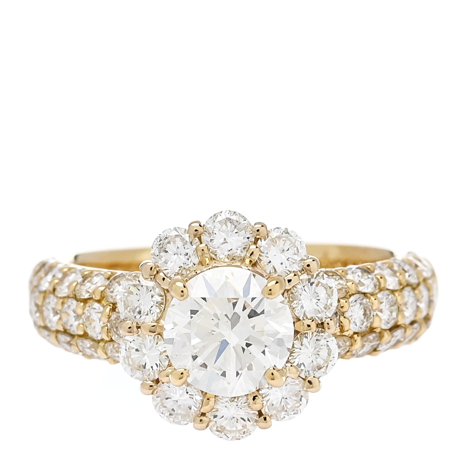 Parker & West by FASHIONPHILE 18K Yellow Gold Diamond 1.01ct Halo Engagement Ring 53 6.25 1 of 10