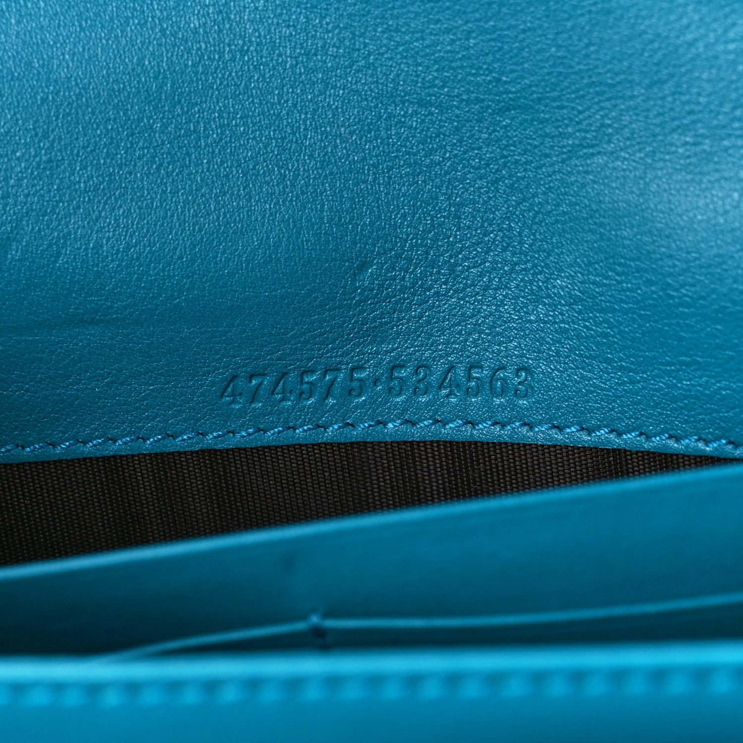 Gucci Velvet Matelasse GG Marmont Chain Wallet Pavone Cyan 6 of 10