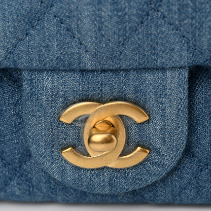 Chanel Denim Quilted Mini Pearl Crush Rectangular Flap Blue 11 of 12
