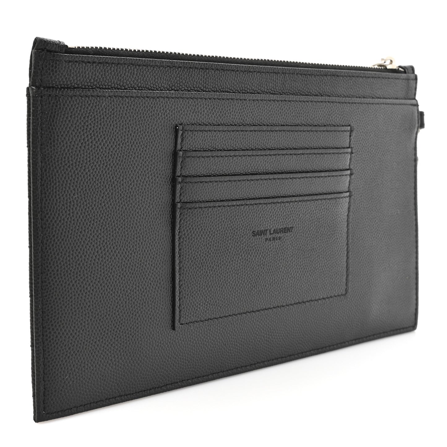 Grain De Poudre Chevron Monogram Large Bill Pouch Black