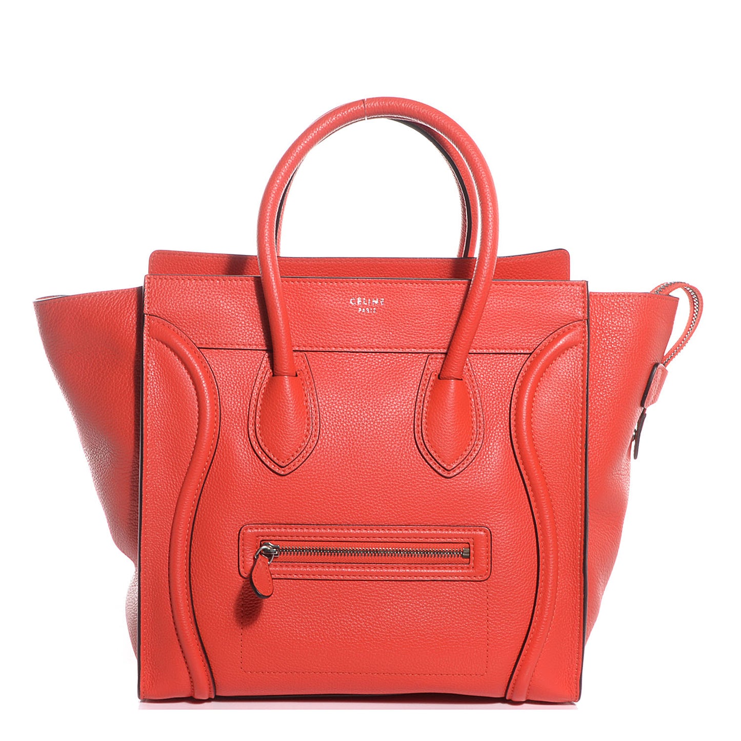 Drummed Calfskin Mini Luggage Bag Vermillion