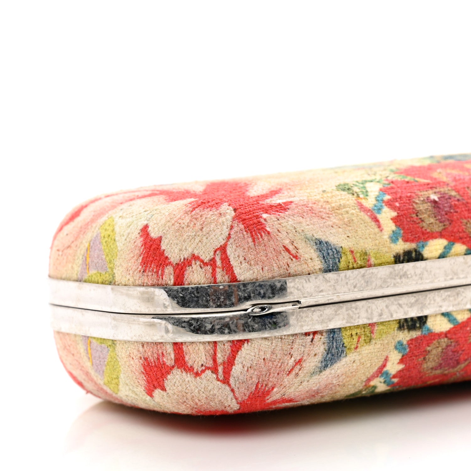Alexander McQueen Printed Canvas Floral Knuckle Box Clutch Red 8 of 11