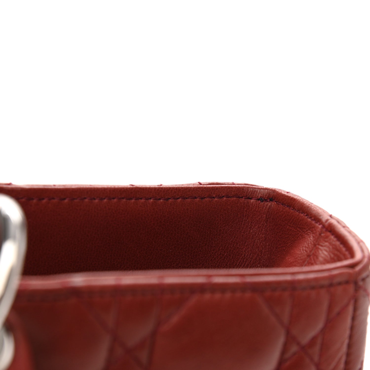 Christian Dior Lambskin Cannage Large Lady Dior Red 11 of 13