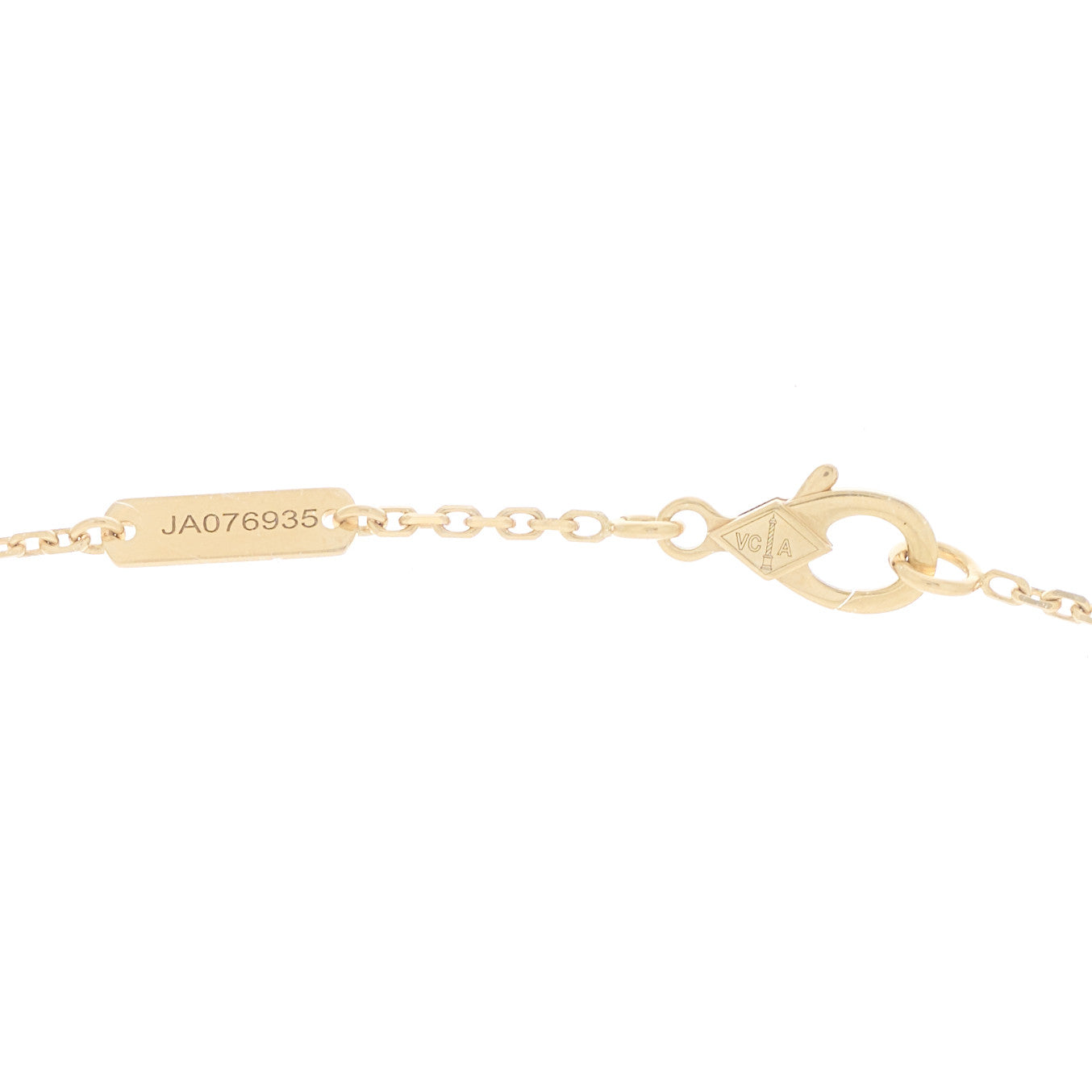VAN CLEEF &amp; ARPELS 18K Yellow Gold Carnelian Vintage Alhambra Pendant Necklace