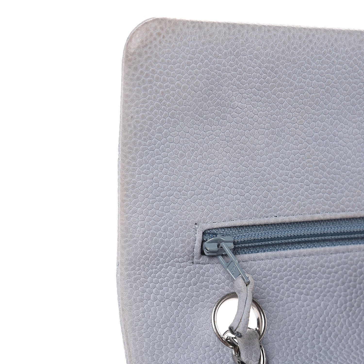 Chanel Iridescent Caviar Quilted Medium Double Flap Light Grey 16 of 16