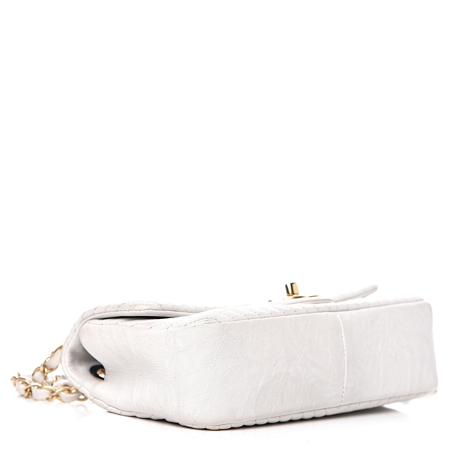 Chanel Calfskin Surpique Chevron Small Flap White 4 of 34