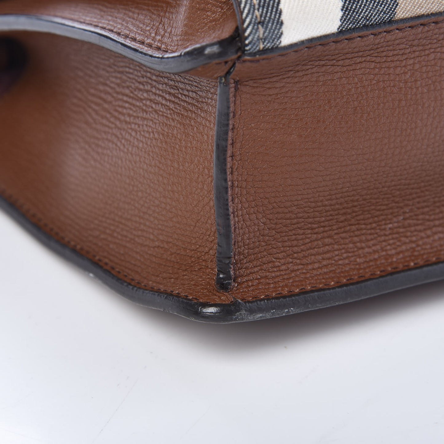 Derby Calfskin House Check Small Macken Crossbody Bag Tan