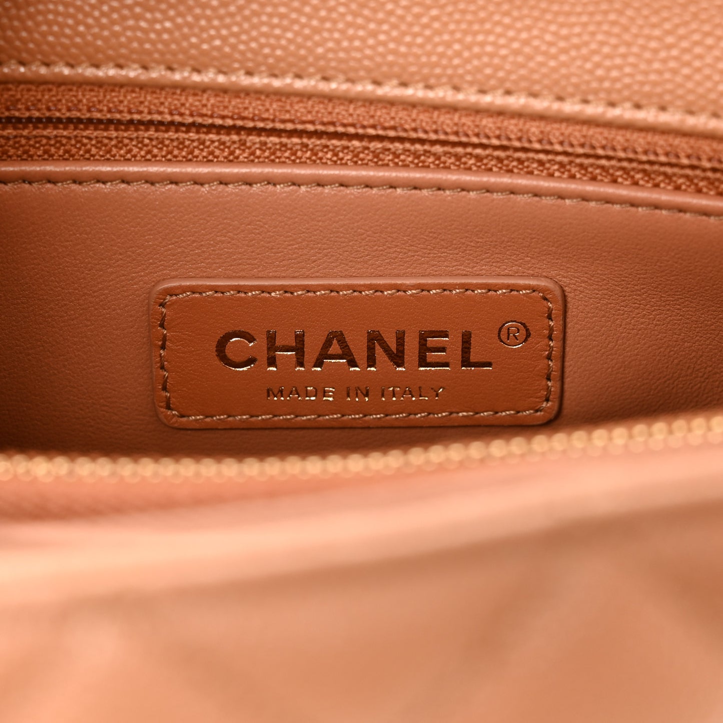 Caviar Quilted Small Coco Handle Flap Brown