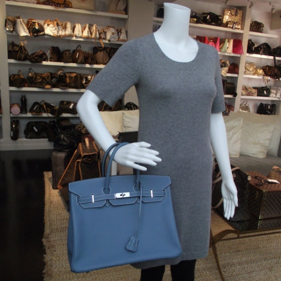 Hermes Epsom Birkin 35 Blue Jean 2 of 13