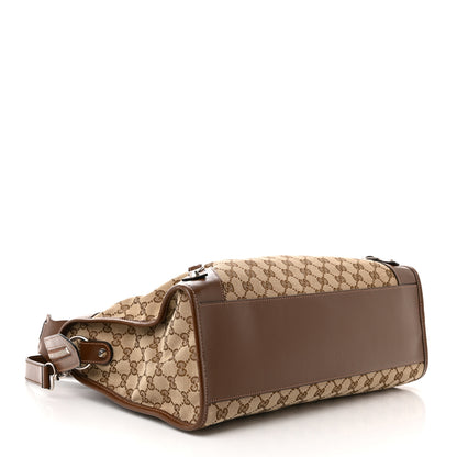 Balenciaga X GUCCI GG Monogram Azalea Calfskin Neo Classic Silver Hardware Medium City Beige Ebony Brown Sugar 4 of 10