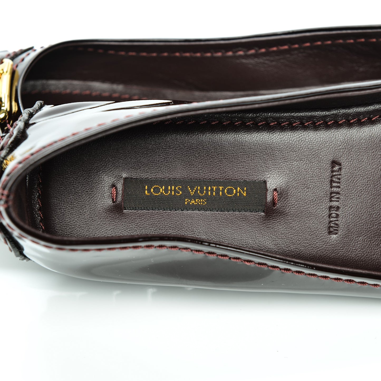Patent Calfskin Oxford Ballerina Flats 37 Amarante