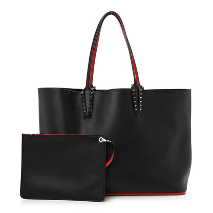 Christian Louboutin Calfskin Spikes East West Cabata Tote Black 3 of 12