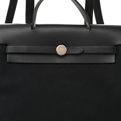 Hermes Toile Vache Calfskin Herbag 30 PM Backpack Black 8 of 20