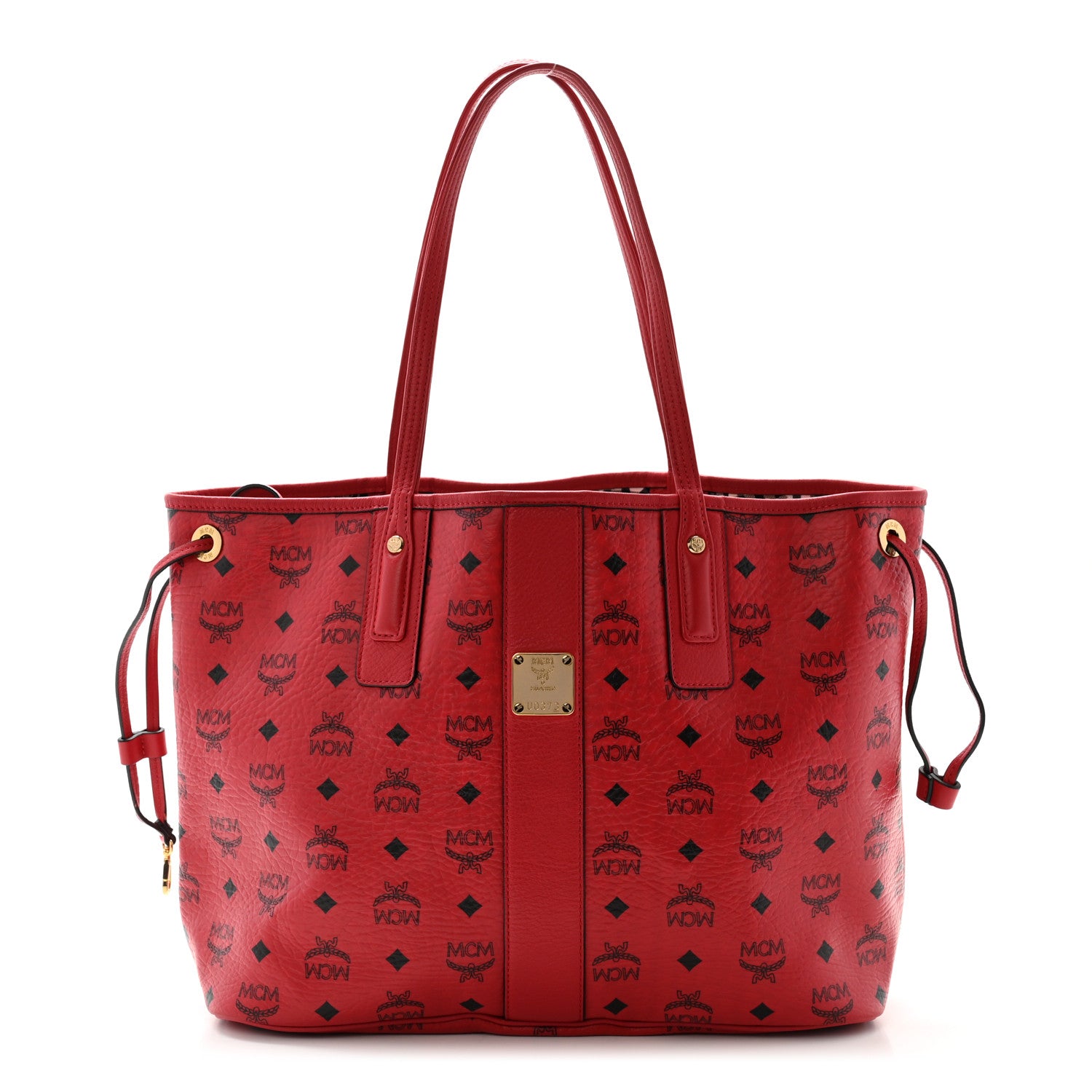 MCM Visetos Medium Liz Reversible Shopper Tote Ruby Red 1 of 15