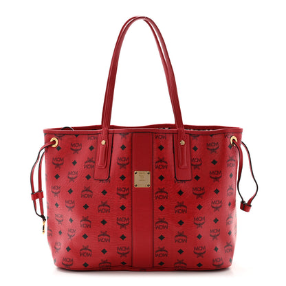 MCM Visetos Medium Liz Reversible Shopper Tote Ruby Red 1 of 15