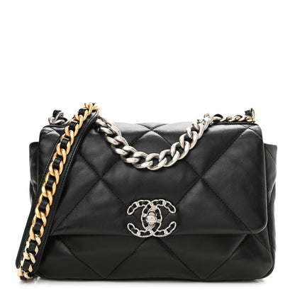 Chanel Lambskin Quilted Medium Chanel 19 Flap Black 1 of 10