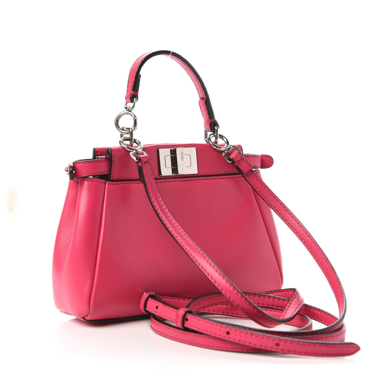 Shiny Nappa Micro Peekaboo Iconic Satchel Fuxia