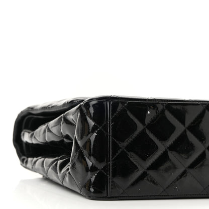 Chanel Patent Quilted Maxi Double Flap Black 9 of 12